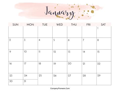 Cute January 2022 Calendar Printable Floral Designs Cute January 2022