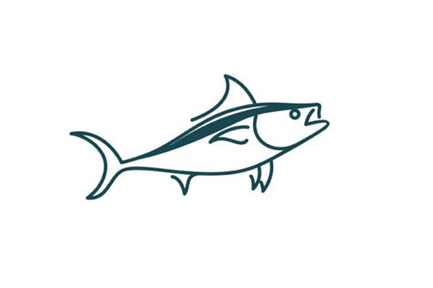 Line Art Tuna Logo Design Vector Graphic By Weasley99 · Creative Fabrica