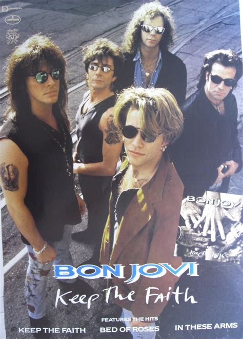 Bon Jovi Keep The Faith Australian Promo Posterjon And Group Wearing