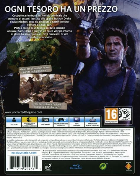Uncharted 4 A Thiefs End 2016 Playstation 4 Box Cover Art Mobygames