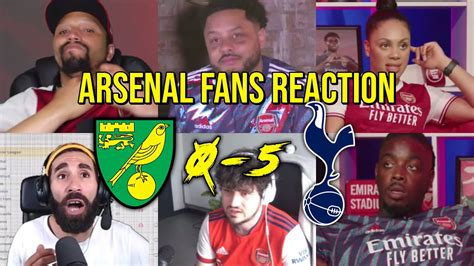 Arsenal Fans Reaction To Norwich 0 5 Tottenham Fans Channel Youtube