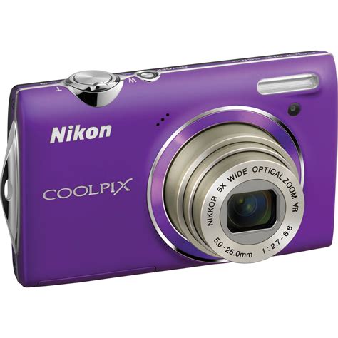 Nikon Coolpix S5100 Compact Digital Camera Purple 26224 Bandh
