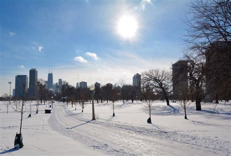 Winter Path Editorial Photo Image Of Park Skyline Lincoln 48662386
