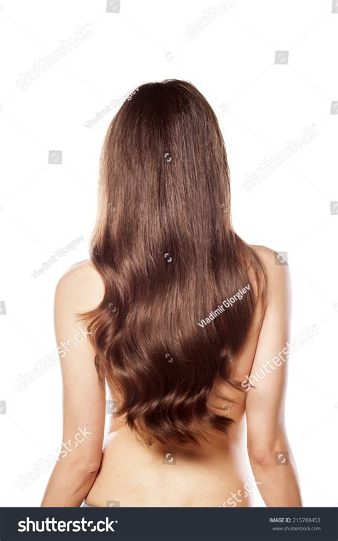 Rear View Naked Woman Long Hair Foto Stok Shutterstock