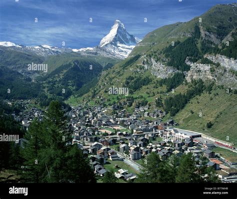 View On Zermatt And The Matterhorn In Summer Switzerland Valais Alps