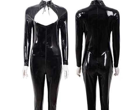 Latex Catsuit With 2sides Zipper Woman Leather Jumpsuit For Etsy