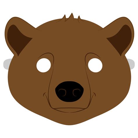 brown bear mask template  printable papercraft templates