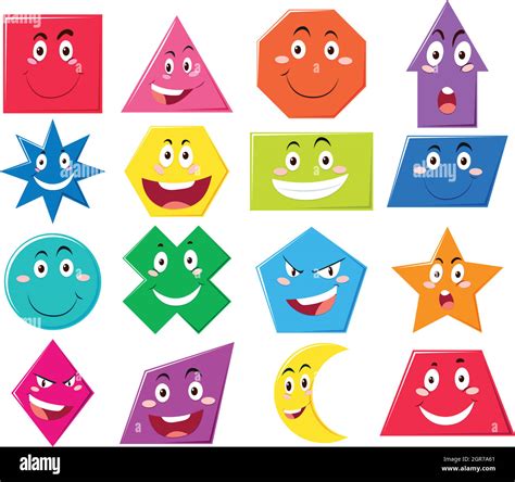 Different Shapes With Facial Expressions Stock Vector Image And Art Alamy