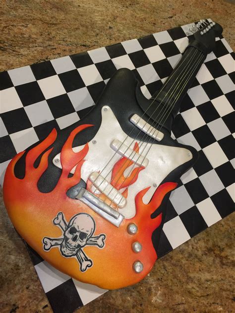 Guitar Cake With Images Guitar Cake Guitar Cake