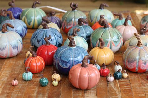 Ceramic Pumpkin Solid Color Fall Decor Small Pottery Pumpkin