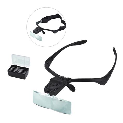 1 0x 3 5x bracket headband magnifier loupe magnifying glasses with 2 led lights lamp eye