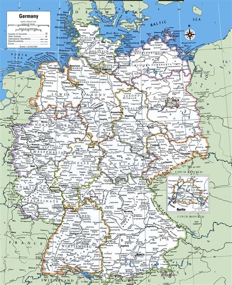 Podrobná Mapa Německa S Městy A Měst Tisk Mapa Německa S Městy