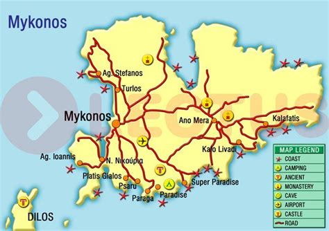 Carte De Mykonos Voyage Carte Plan