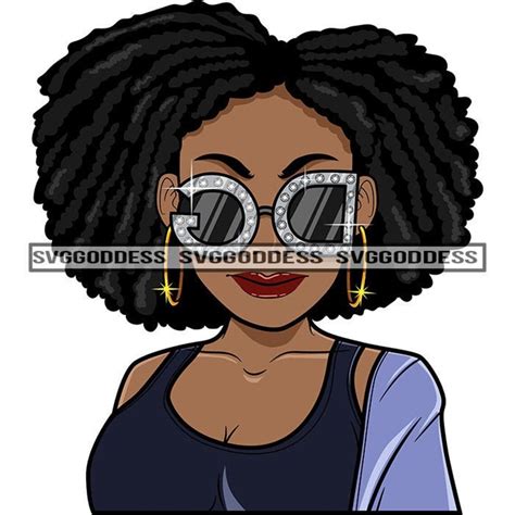 afro woman wearing top hoop earrings sunglasses sexy black etsy