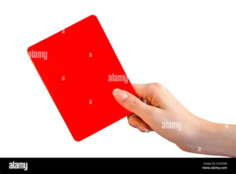 Female Hand Showing Red Card Stock Photo Alamy