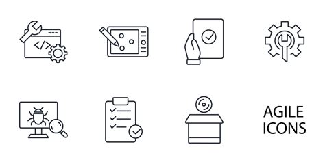 Agile Development Software Business Web Computer Agility Icons Set