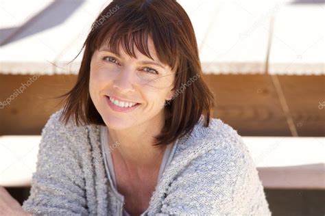 Healthy Older Woman Smiling Outside Stock Photo By Mimagephotos