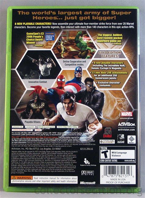 Marvel Ultimate Alliance Gold Edition 360 Ntsc