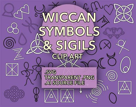 Wiccan Sigils And Symbols Clip Art Vector Instant Download Etsy