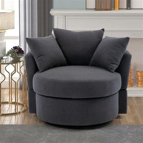 Modern Swivel Accent Chair Barrel Chair For Hotel Living Roommodern