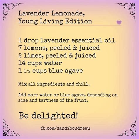 Lavendar Lemonade Cooking With Essential Oils Doterra Essential Oils