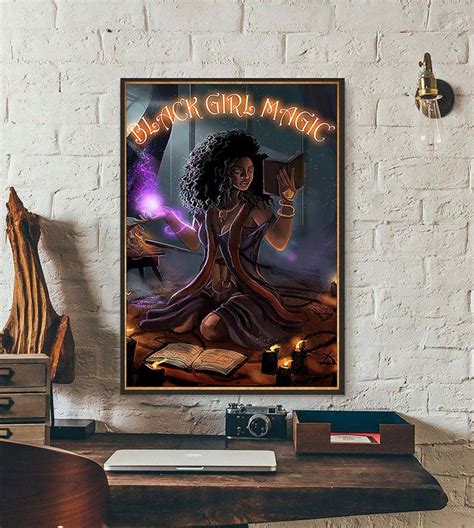 Black Girl Magic Poster Black Queen Wall Art Magic Witch Art Etsy
