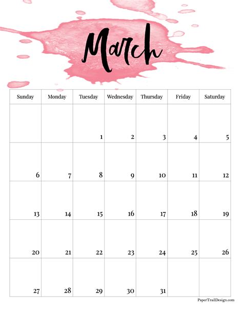 March 2022 Calendar Printable For Kids