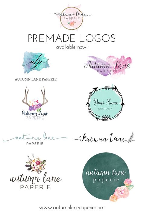 Autumn Lane Paperie Pre Made Logos Pre Designed Logos Business
