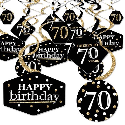 Adult 70th Birthday Gold Birthday Party Hanging Decor Party