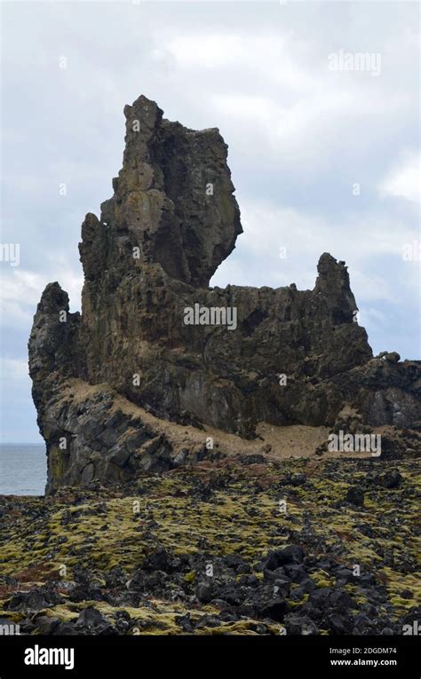 Craggy Rock Formation Of Londrangar In Iceland Stock Photo Alamy