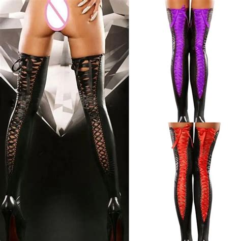 2019 New 6 Color1pair Sexy Club Women Hollow Out Bandages Thigh High Lace Bow Long Socks