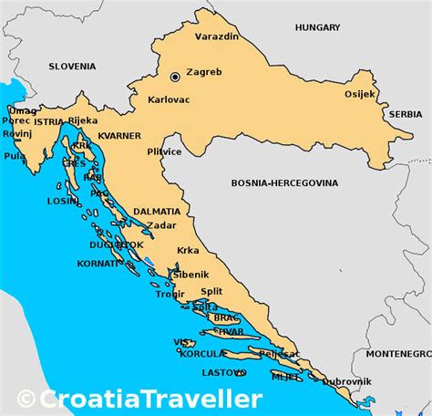 Add these and more to your travel plan. Maps of Croatia