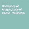 Constance of Aragon, Lady of Villena - Wikipedia | Villena, Aragon, Lady