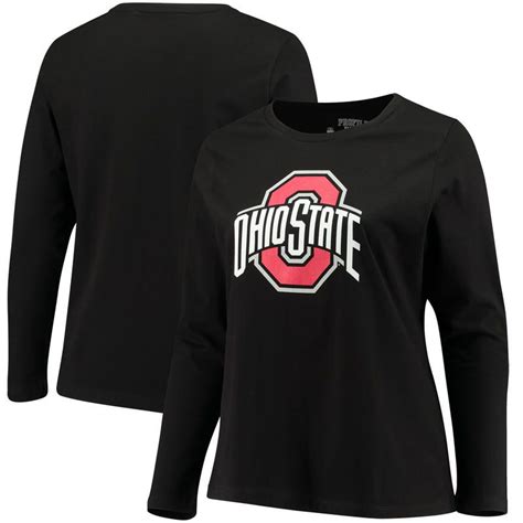 Ohio State Buckeyes Womens Plus Size Scoop Neck Long Sleeve T Shirt