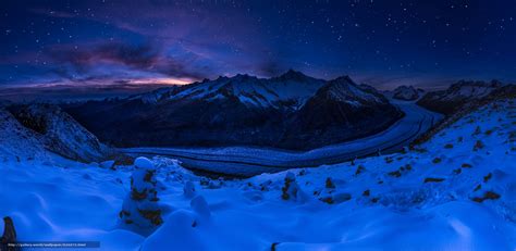 Starry Sky Over Winter Landscape Image Abyss