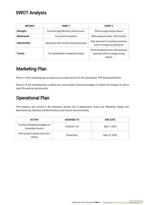 New Product Business Plan Template Free Pdf Template Net