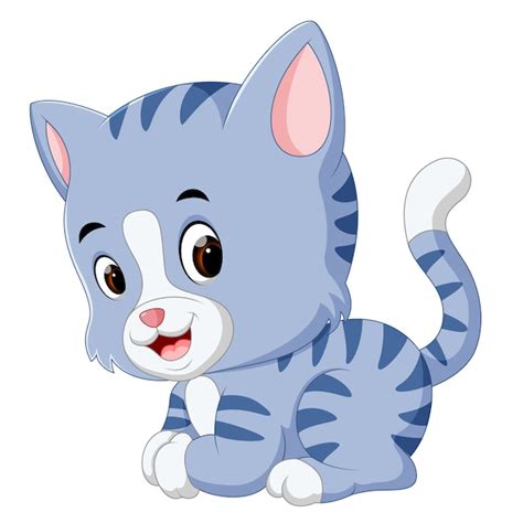 Lindo Divertido Personajes De Dibujos Animados Gato Vector Premium Images