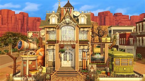 The Sims 4 Steampunk Library Speed Build No Cc Fabflubs Youtube