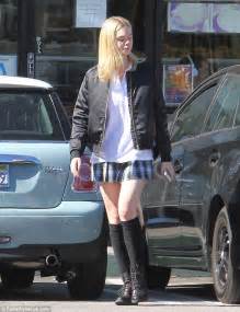 Elle Fanning Wears Trendy Checked Skirt As She Heads Out To Lunch With