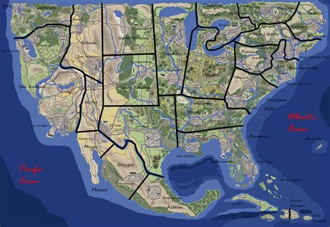 Gta 6 Map Of United States United States Map