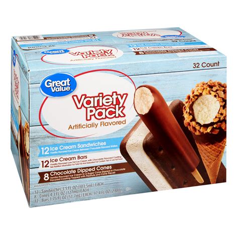Great Value Ice Cream Variety Pack 32 Count