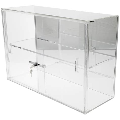 Plymor Sliding Back Locking Clear Acrylic Display Case 1 Shelf