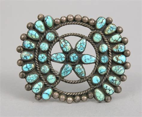 Native American Brooch With Silver And Turquoise 060305 Sold 1495