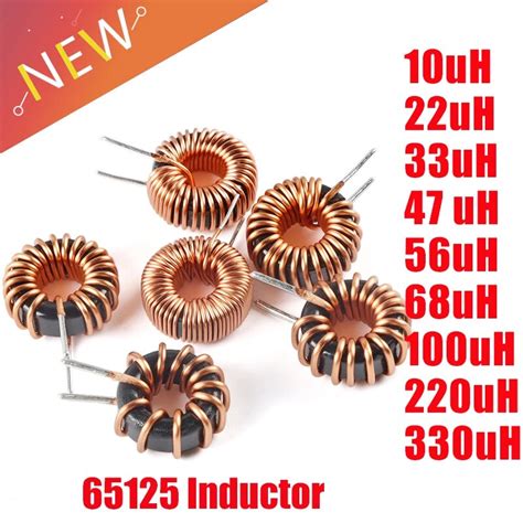 5pcs Toroid Core Inductors 65125 Winding Magnetic Inductance 22uh 33uh