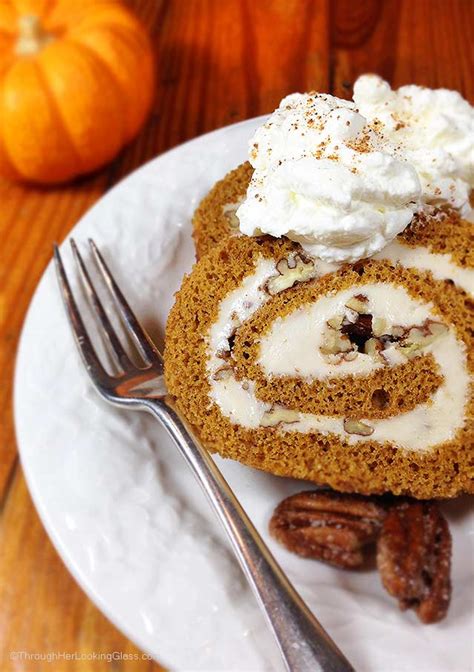 This pumpkin roll recipe with the best cream cheese filling is a favorite you'll make year after year. Sugared Pecan Maple Pumpkin Roll Recipe - Through Her ...