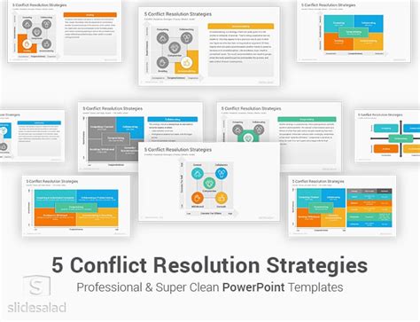 5 Conflict Resolution Strategies Powerpoint Template Slidesalad