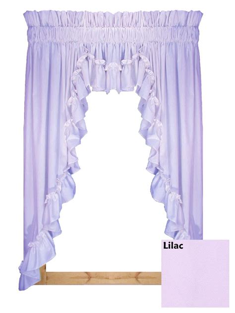 Our Stephanie 3 Piece Ruffled Swags And Valance Curtain Sets Are