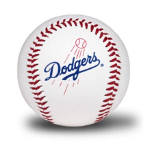 A Baseball With The Dodgers Logo On It