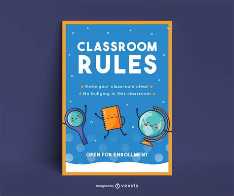 School Classroom Poster Design Vector Download