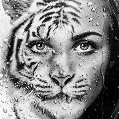 Tiger Woman Digital Art By Matthias Hauser Pixels